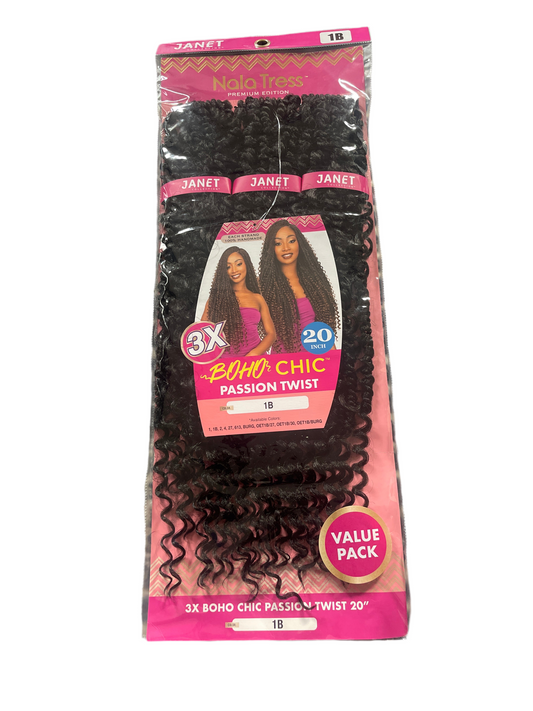 Boho chic passion twist 20 inch colour -1B
